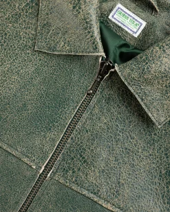 Hot Guess USA Crackled Leather Jacket Castle Multi green