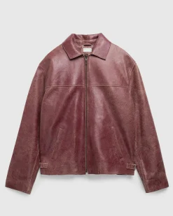 Fashion Guess USA Crackled Leather Jacket Petite Syrah Multi red