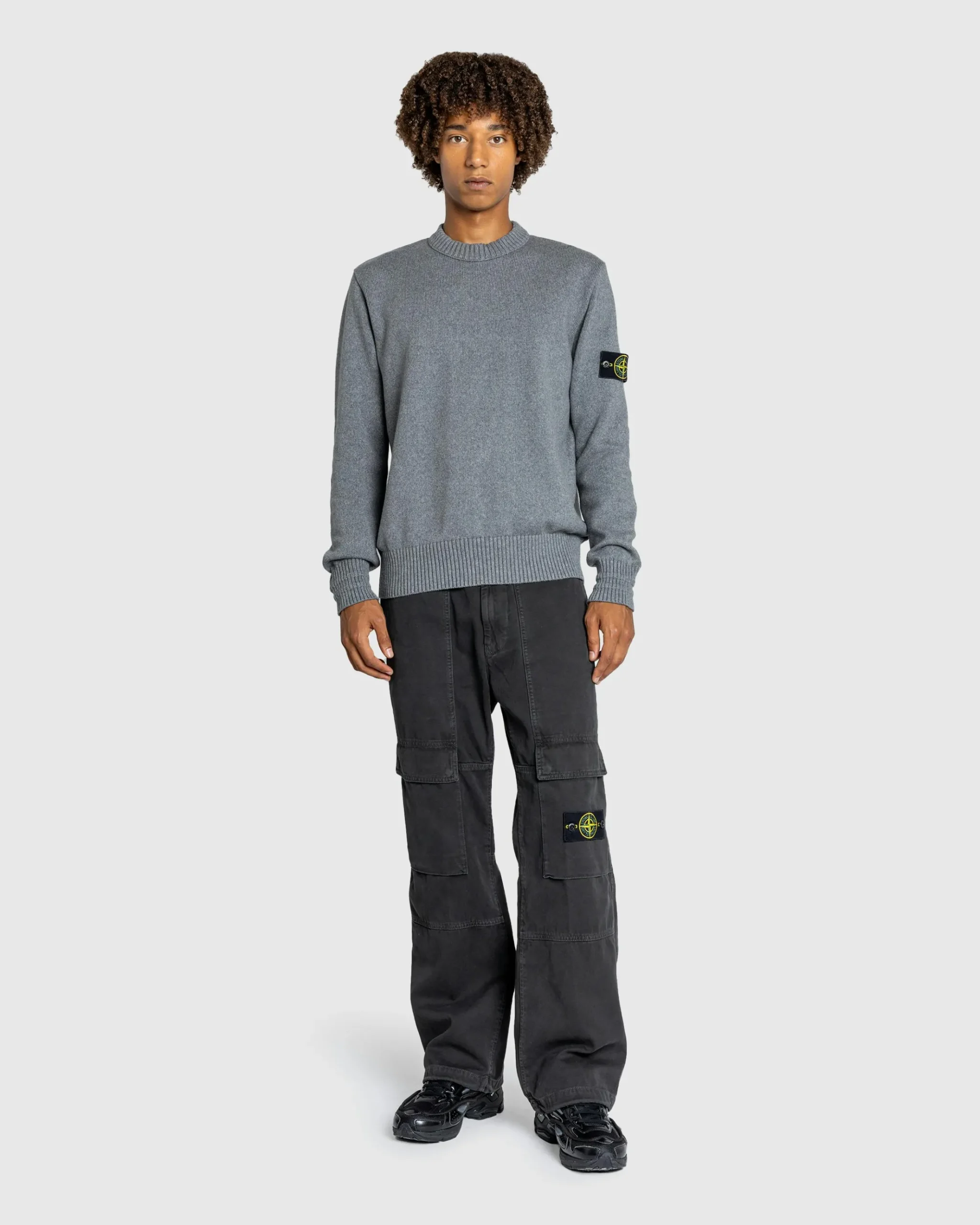 Shop Stone Island Crewneck Sweater Melange Grey melangegrey
