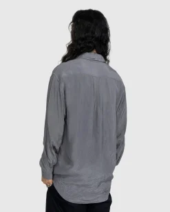 Cheap Lemaire Crinkled Longsleeve Shirt aluminum