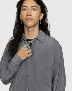 Cheap Lemaire Crinkled Longsleeve Shirt aluminum