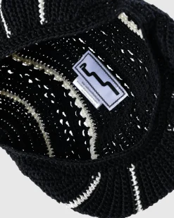 New SSU Crochet Flat Hat black/chalk