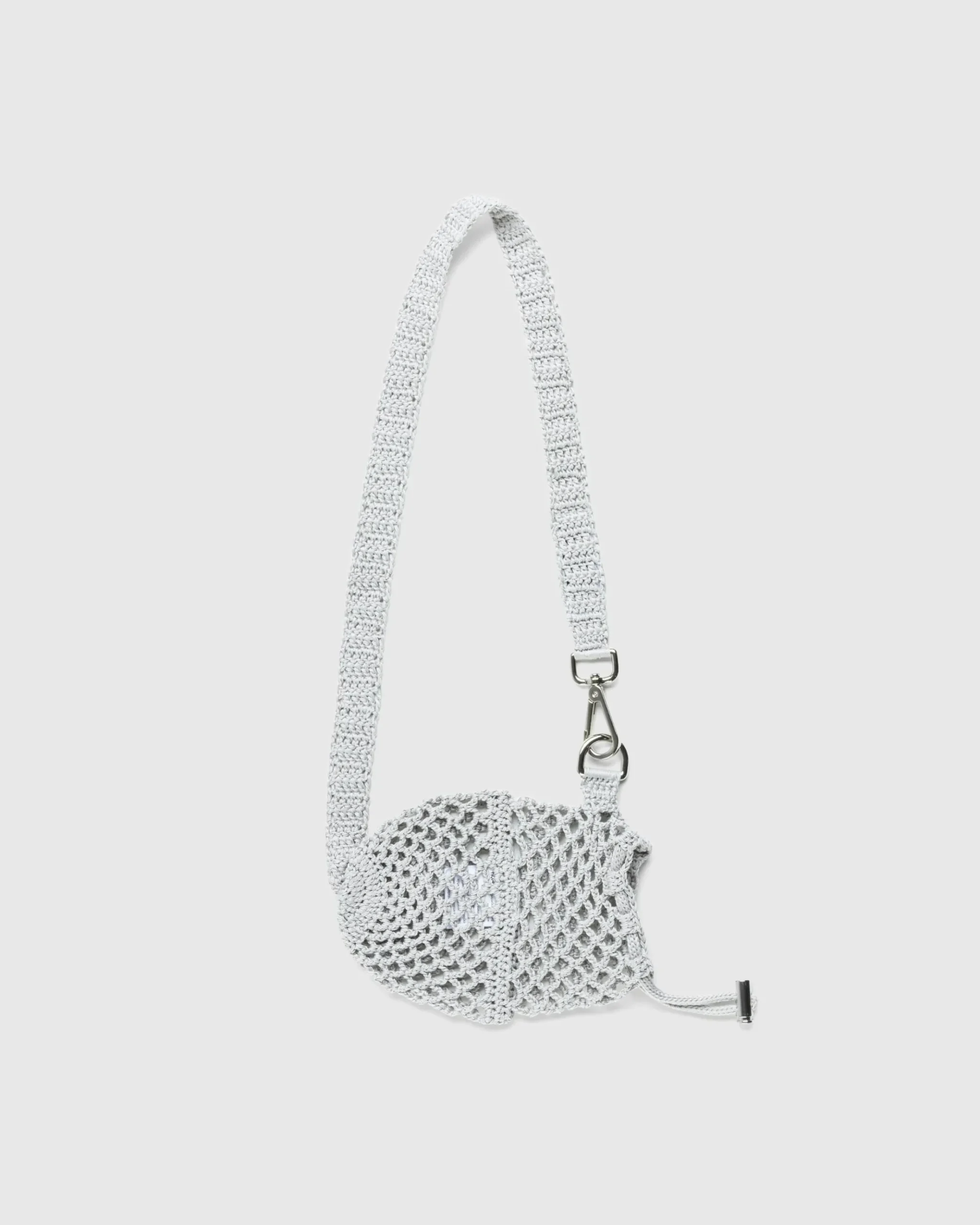 Best SSU Crochet Mesh Crossbody Bag Ice Grey icegrey