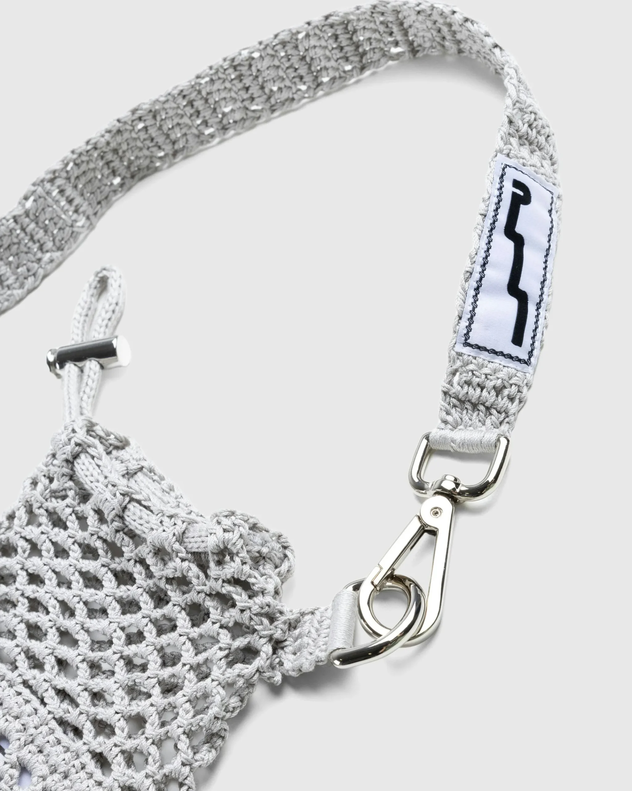 Best SSU Crochet Mesh Crossbody Bag Ice Grey icegrey