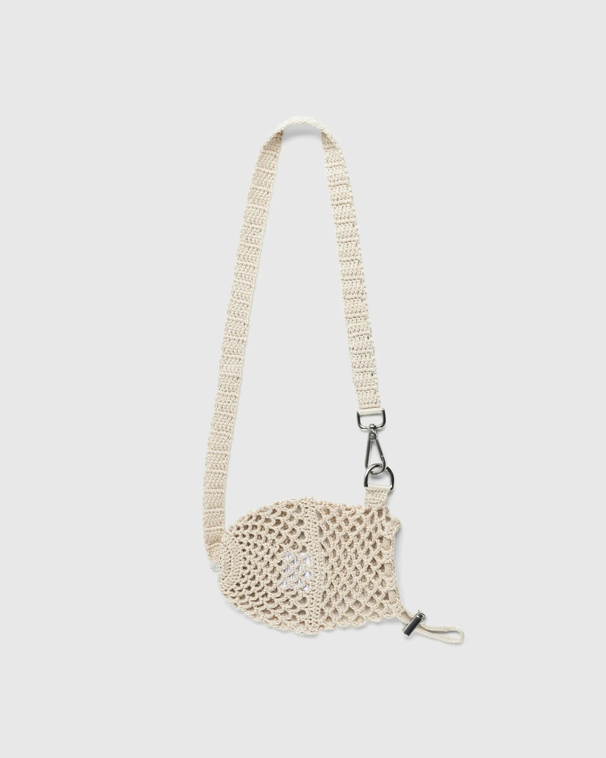 Cheap SSU Crochet Mesh Crossbody Bag tan
