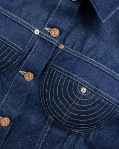 Flash Sale Jean Paul Gaultier Denim Jacket With Contrast Topstitching Madonna Inspired indigo/tabac
