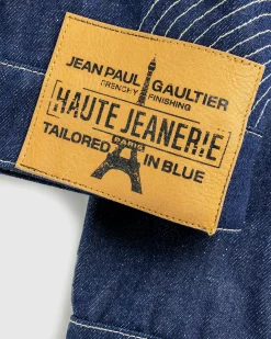 Flash Sale Jean Paul Gaultier Denim Jacket With Contrast Topstitching Madonna Inspired indigo/tabac