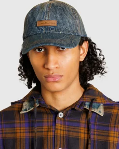 Flash Sale Acne Studios Denim Logo Cap Dark Blue darkblue