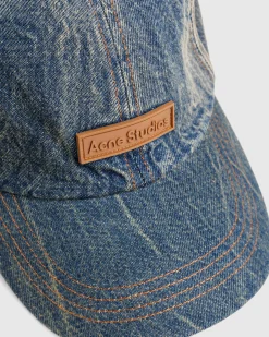 Flash Sale Acne Studios Denim Logo Cap Dark Blue darkblue