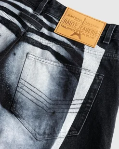 Clearance Jean Paul Gaultier Denim Pant Printed "Body Marinière" Vintage Black/White vintageblack/white/white