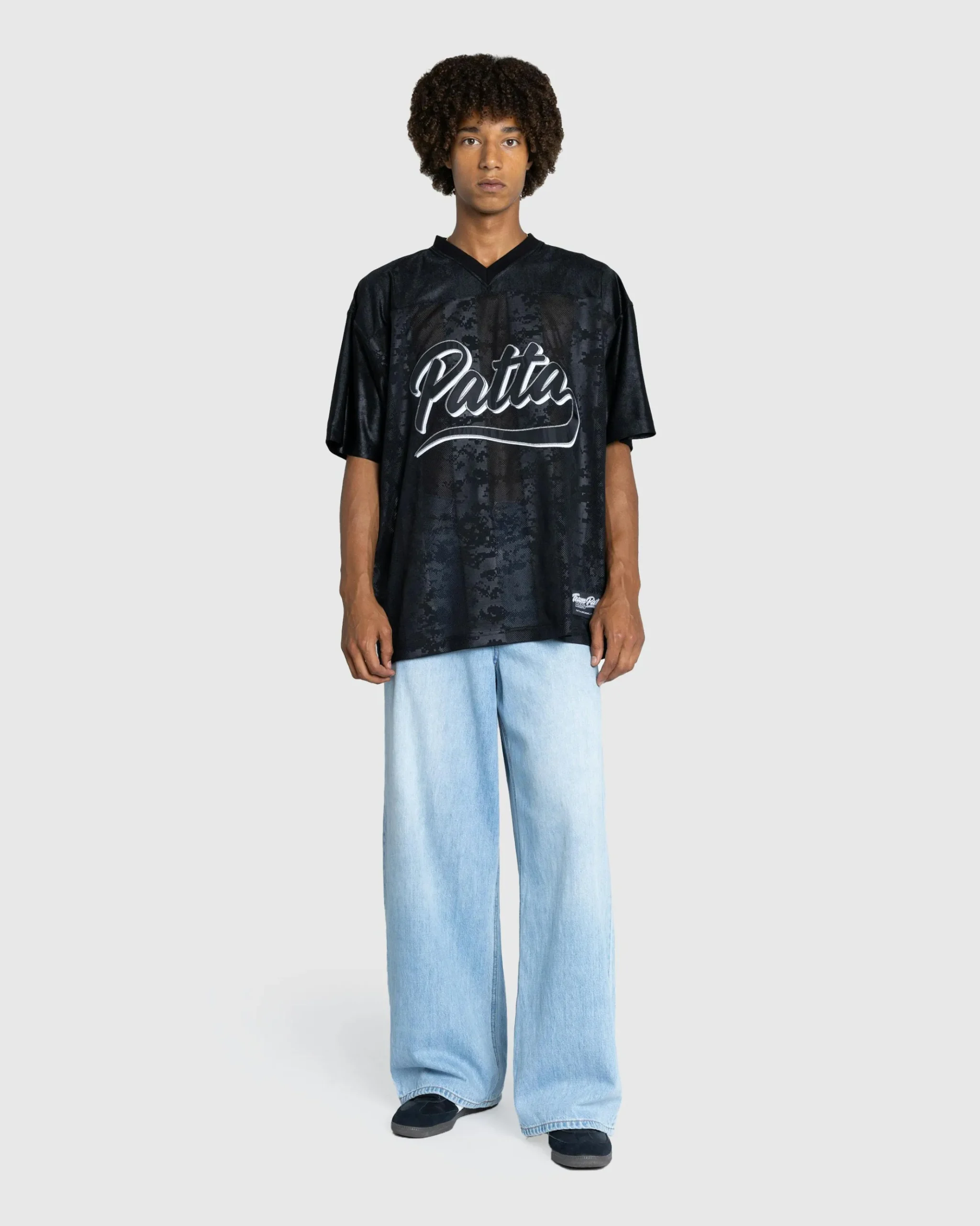 Shop Patta Digi Lobi Mesh Football Jersey black