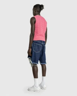 Hot Acne Studios Distressed Denim Shorts Mid Blue midblue