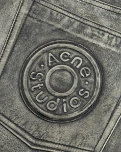 Sale Acne Studios Distressed Leather Pant black