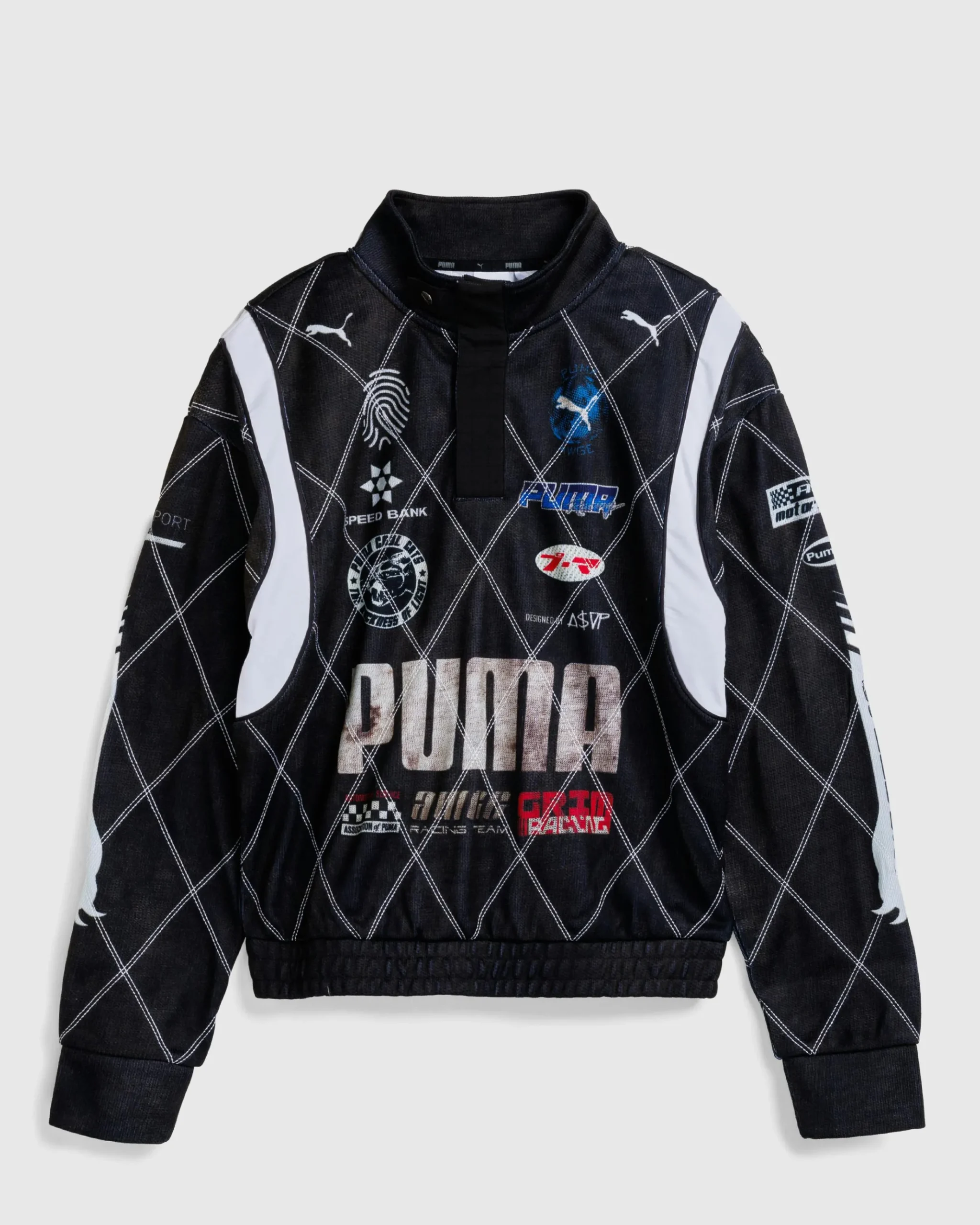 Fashion Puma Distressed Sweatshirt Black pumablack