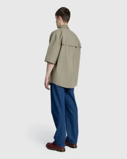 Shop Lemaire Double Pocket Short-Sleeve Shirt Dusty Khaki dustykhaki