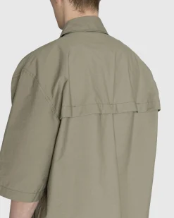 Shop Lemaire Double Pocket Short-Sleeve Shirt Dusty Khaki dustykhaki