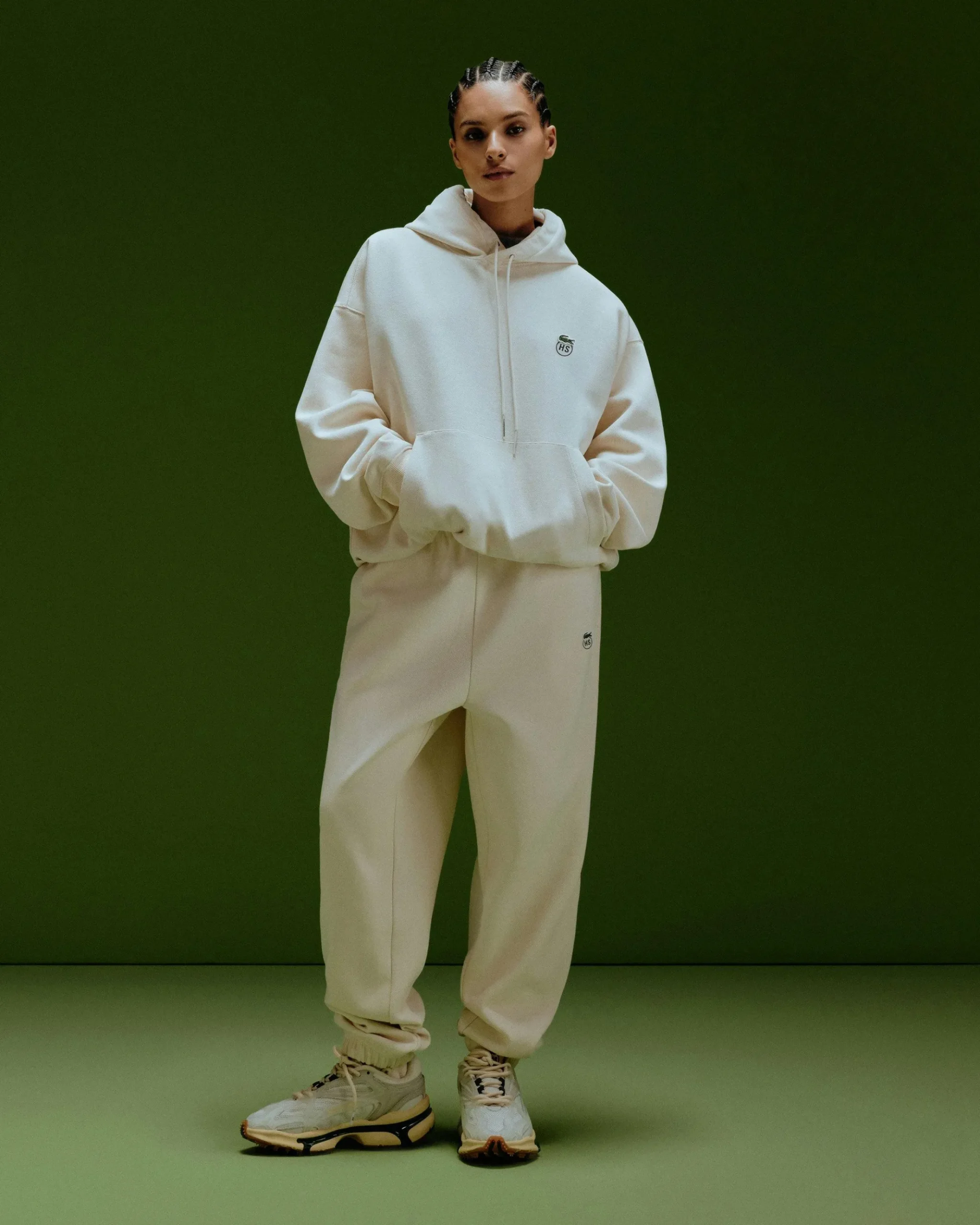 Fashion Lacoste Double-Faced Piqué Sweatpants eggshell