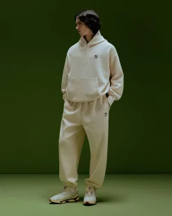 Fashion Lacoste Double-Faced Piqué Sweatpants eggshell
