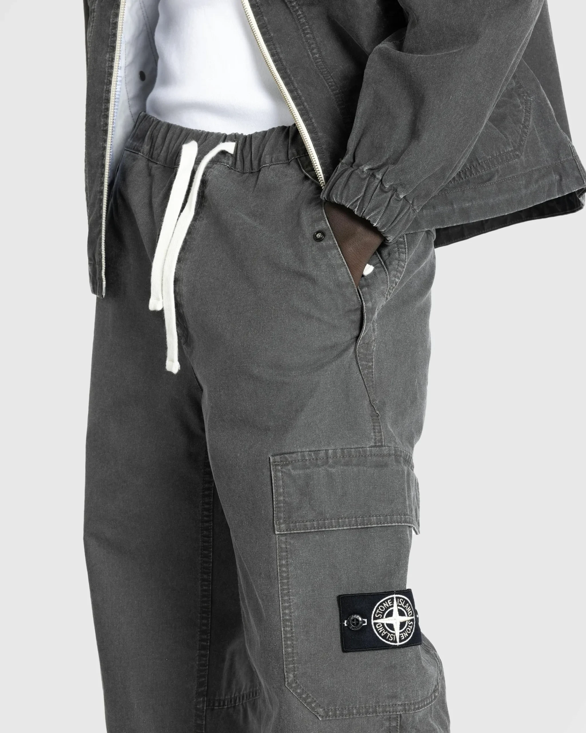 Hot Stone Island Drawstring Pants Lead Grey leadgrey