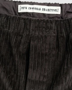 Hot Meta Campania Collective Ed Unlined Exaggerated Cotton Corduroy Drawstring Trousers Dark Chocolate Brown darkchocolatebrown