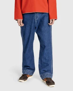 Discount Bode Embroidered Denim Knolly Brook Trouser indigo