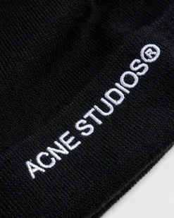 Store Acne Studios Embroidered Logo Beanie black
