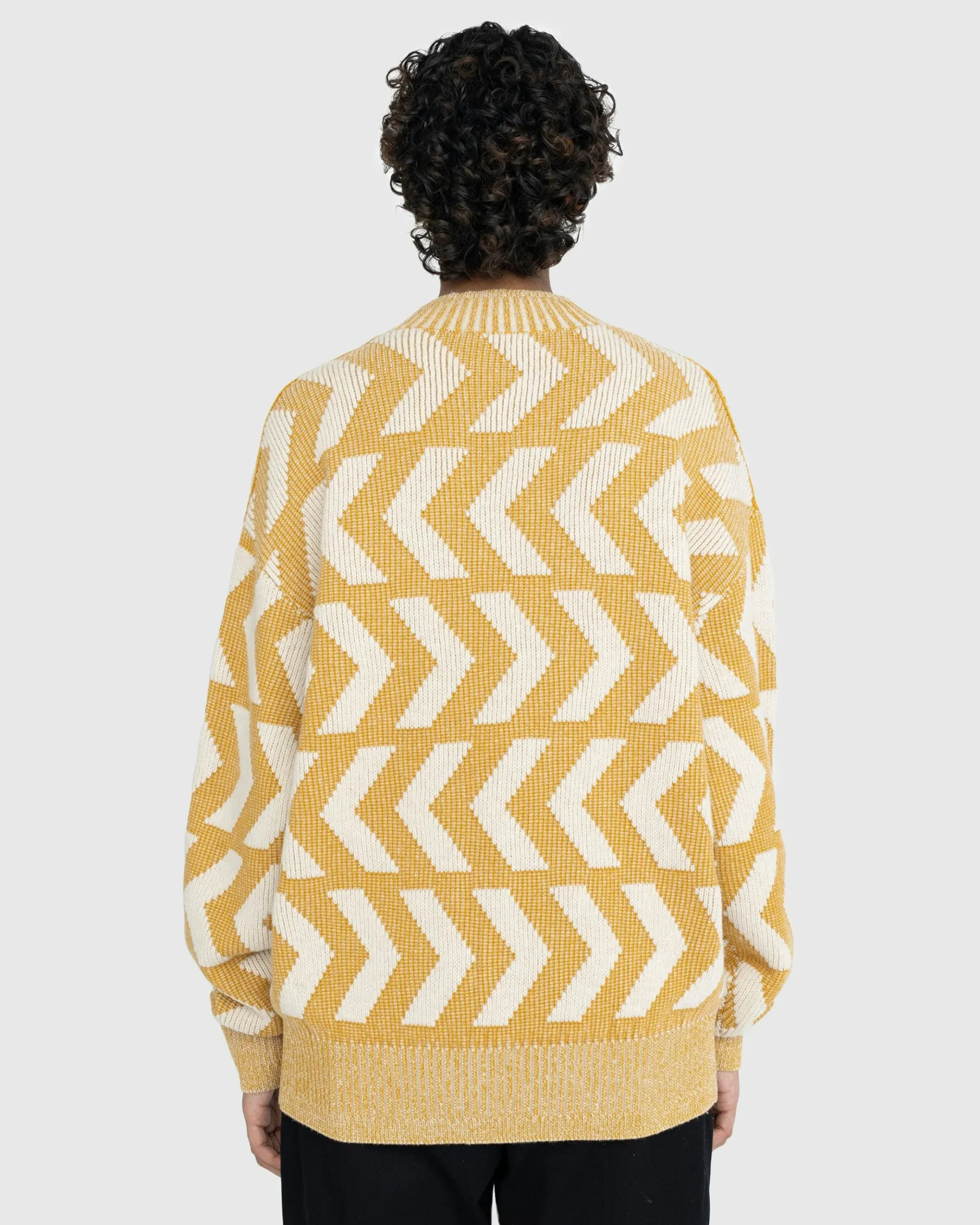 Shop Acne Studios Face Crossbones and Arrow Crewneck Sweater yellow