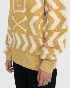 Shop Acne Studios Face Crossbones and Arrow Crewneck Sweater yellow