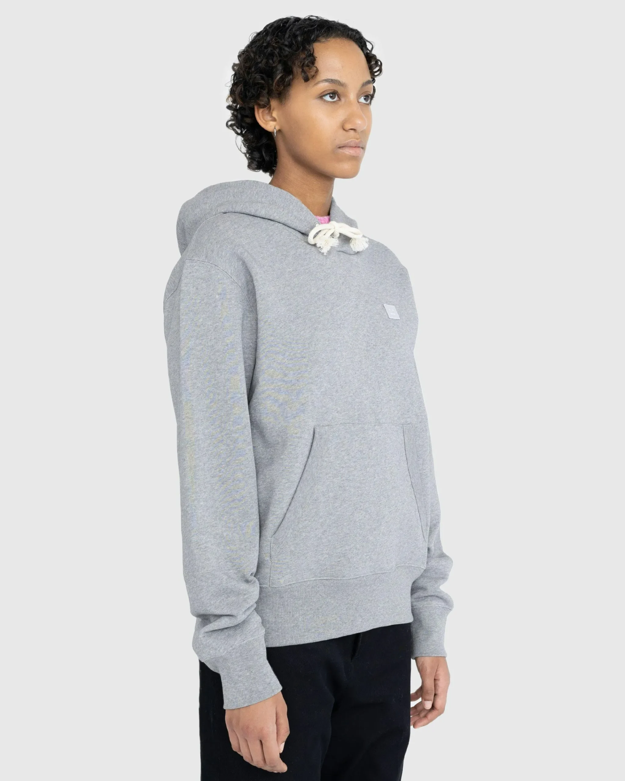 Clearance Acne Studios Face Logo Hoodie grey