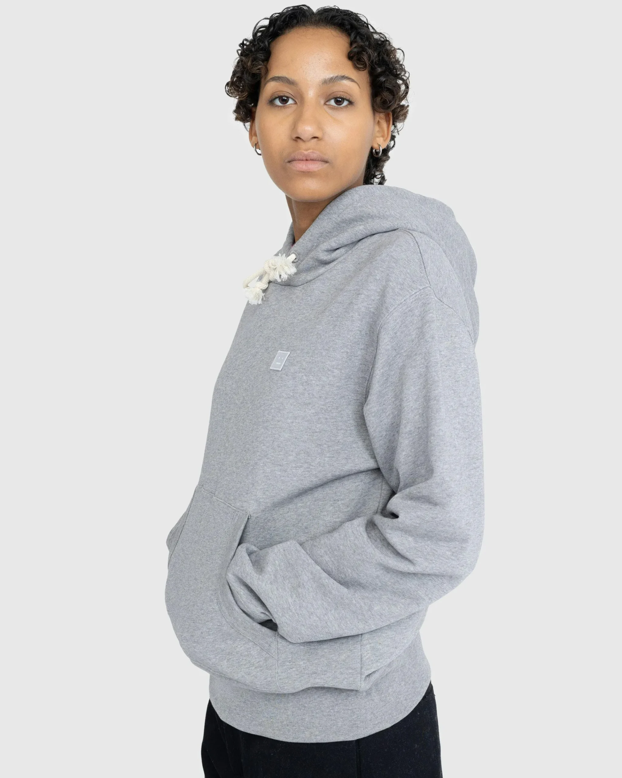 Clearance Acne Studios Face Logo Hoodie grey