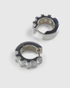 Outlet Hatton Labs Facet Hoop Earrings Sterling Silver/White