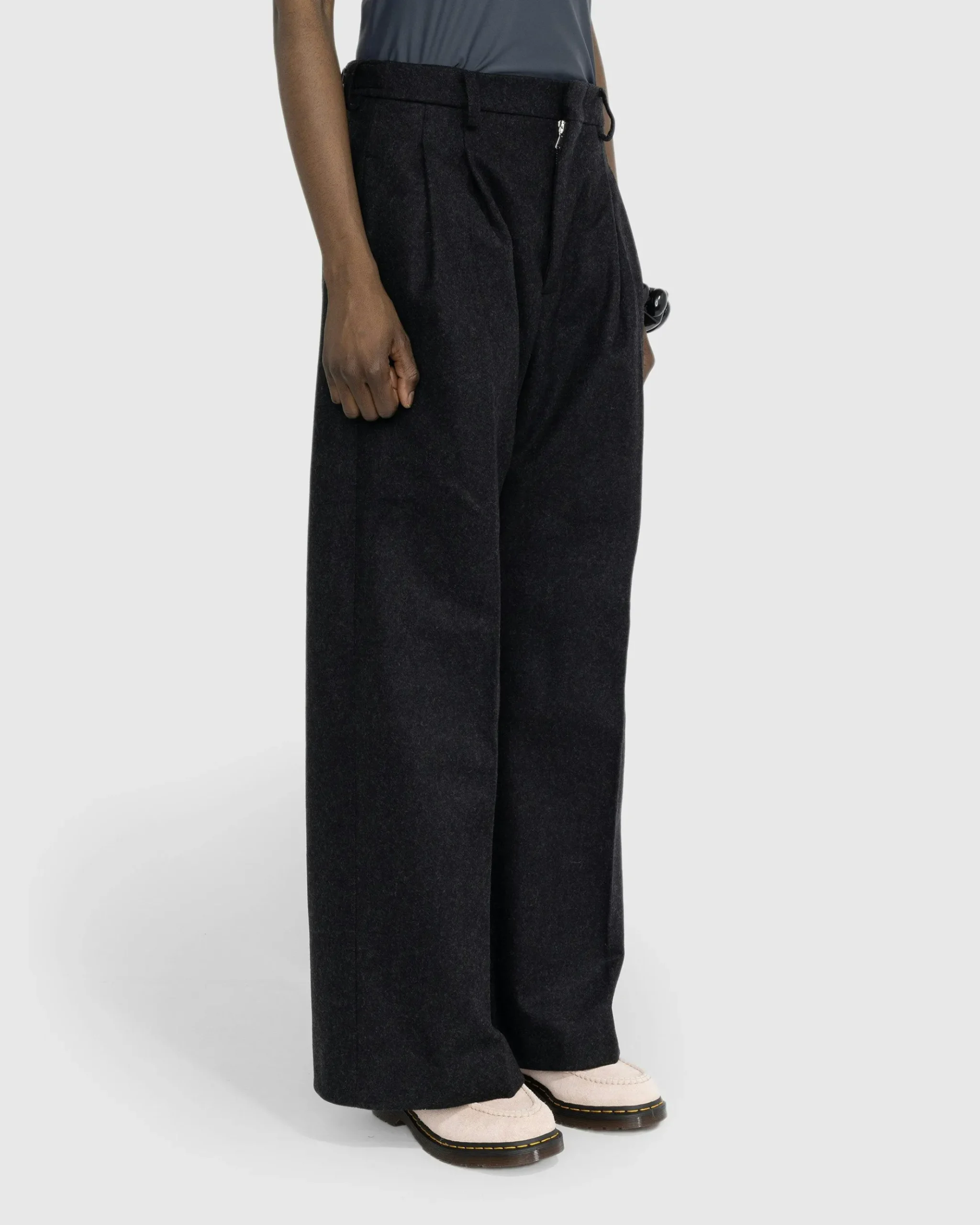 Clearance Jean Paul Gaultier Felted Wool Suit Pants Dark Grey darkgrey