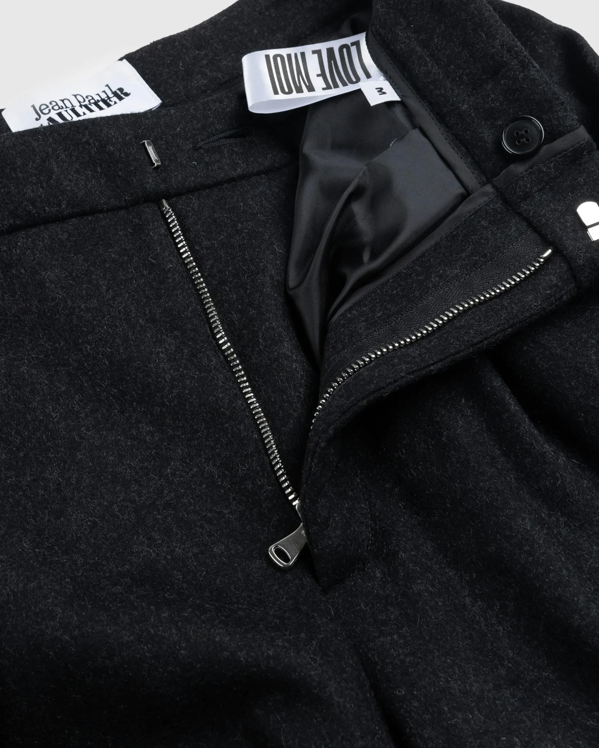 Clearance Jean Paul Gaultier Felted Wool Suit Pants Dark Grey darkgrey
