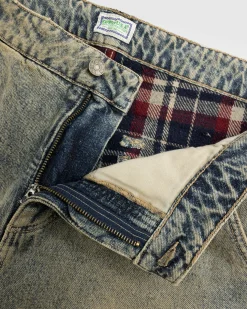 Fashion Guess USA Flannel Lined Relaxed Denim Pant Grey gus2