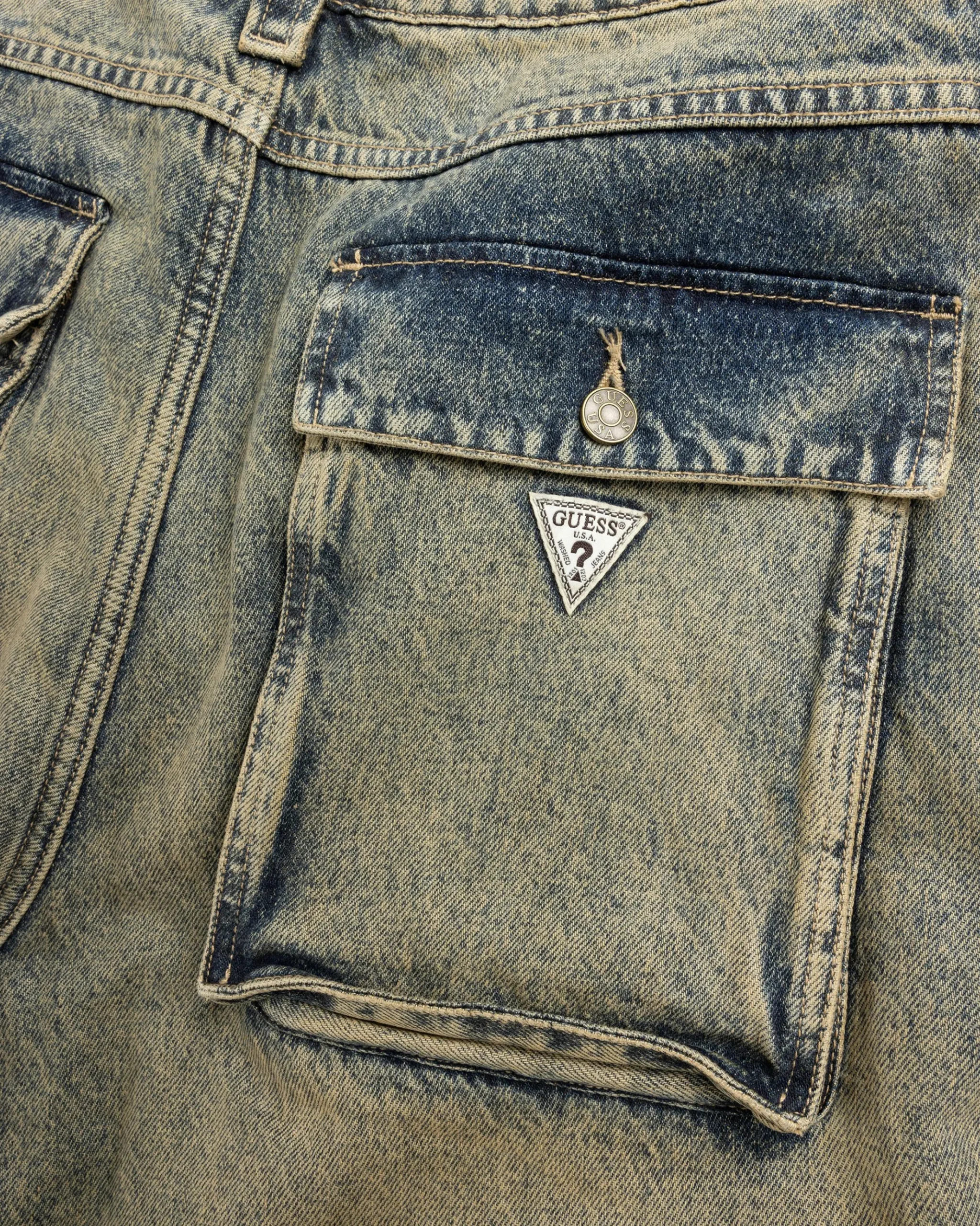 Fashion Guess USA Flannel Lined Relaxed Denim Pant Grey gus2