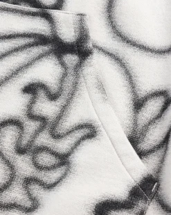 Cheap NTS Fleece Flower Hoodie Ivory/Black grey
