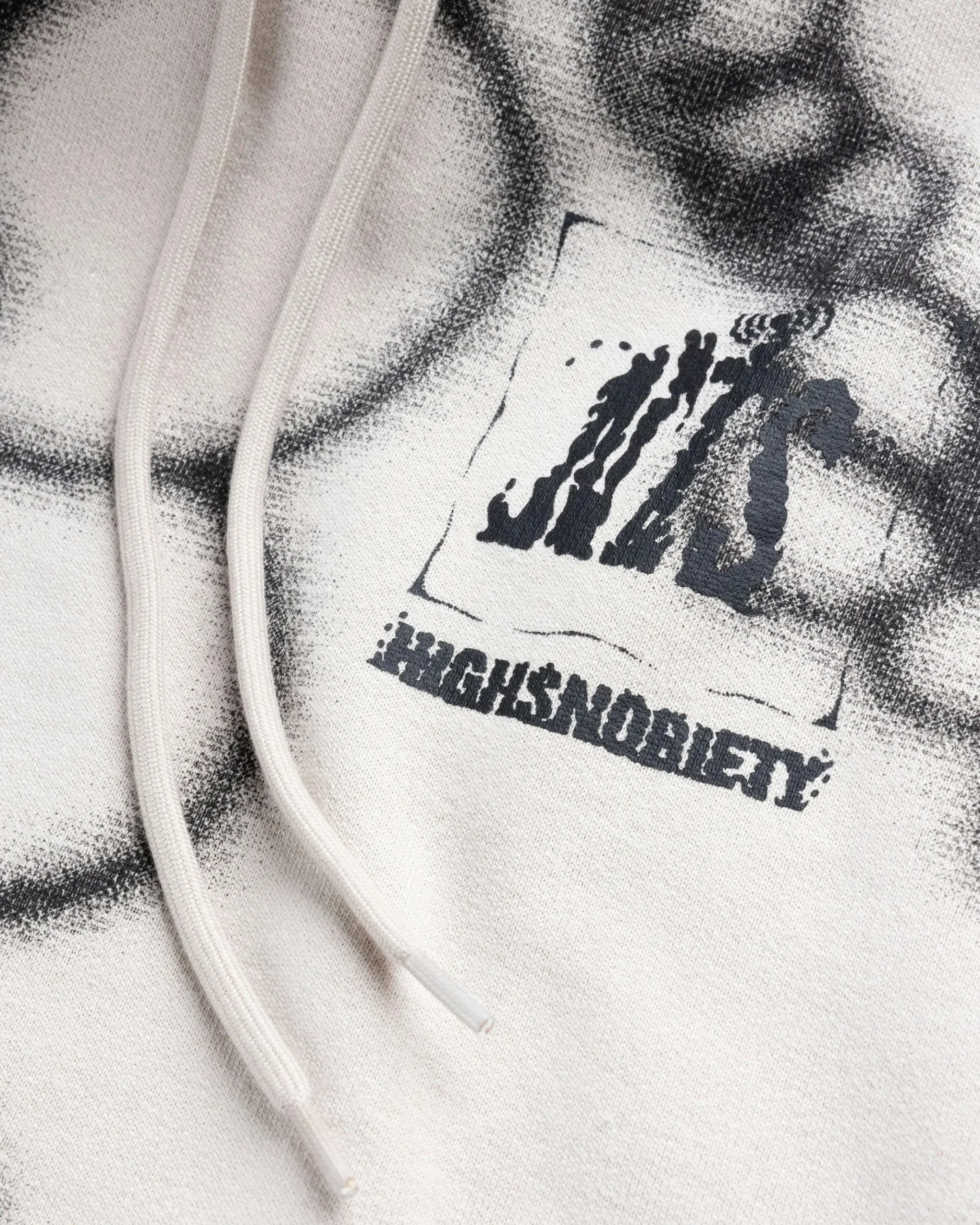 Cheap NTS Fleece Flower Hoodie Ivory/Black grey