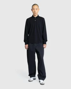 Cheap Meta Campania Collective Frank Long-Sleeve Jersey Cotton Piquet Polo black