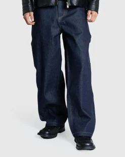 Outlet Meta Campania Collective Frankie Raw Denim Straight Leg Workwear Trousers Midnight Blue midnightblue