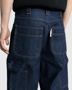Outlet Meta Campania Collective Frankie Raw Denim Straight Leg Workwear Trousers Midnight Blue midnightblue