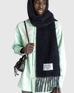 Sale Acne Studios Fringed Scarf black/grey