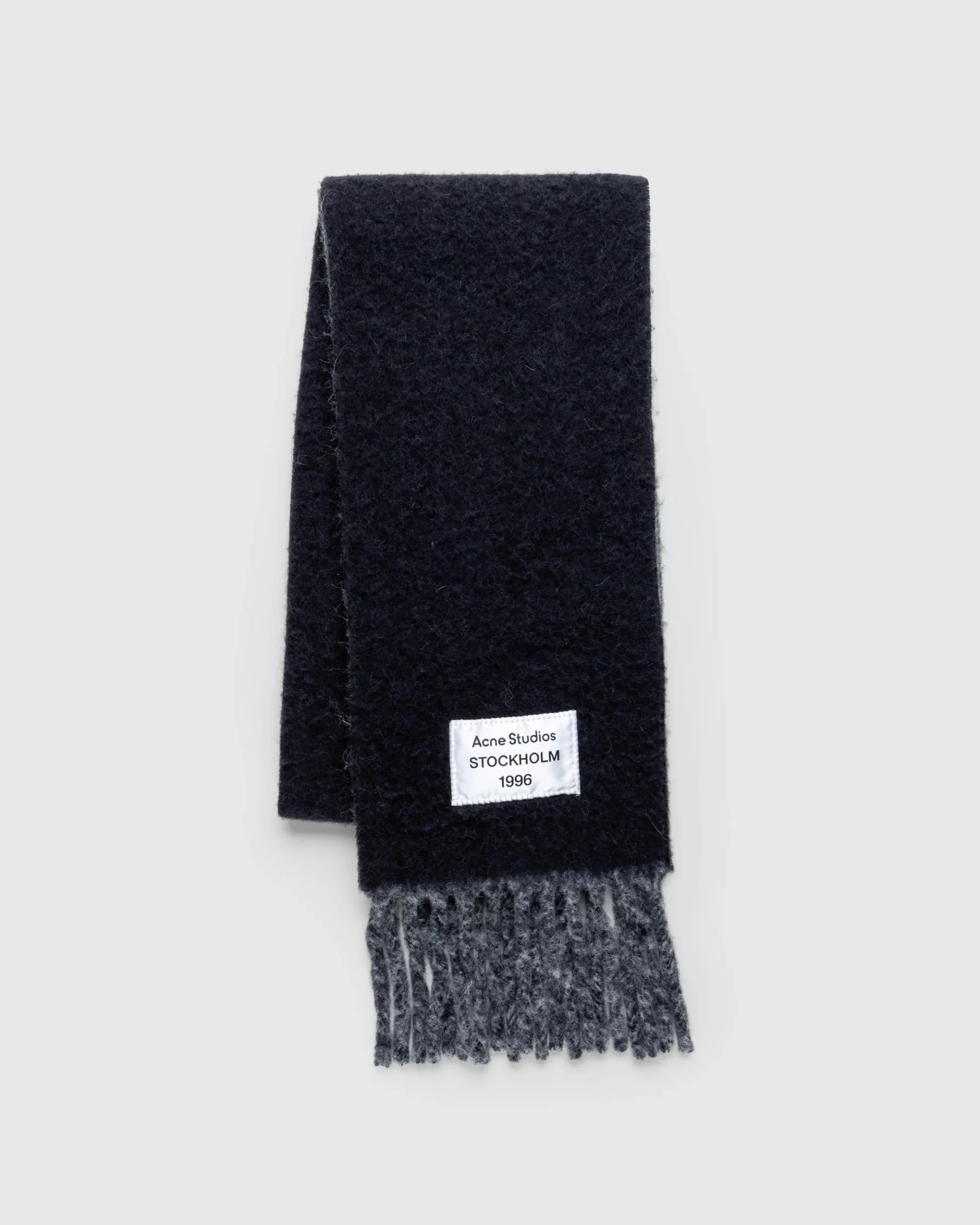 Sale Acne Studios Fringed Scarf black/grey