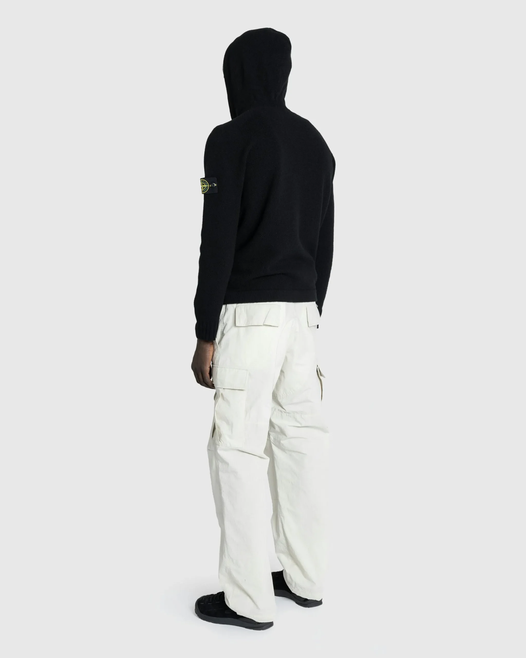 Sale Stone Island Full-Zip Hooded Cardigan black
