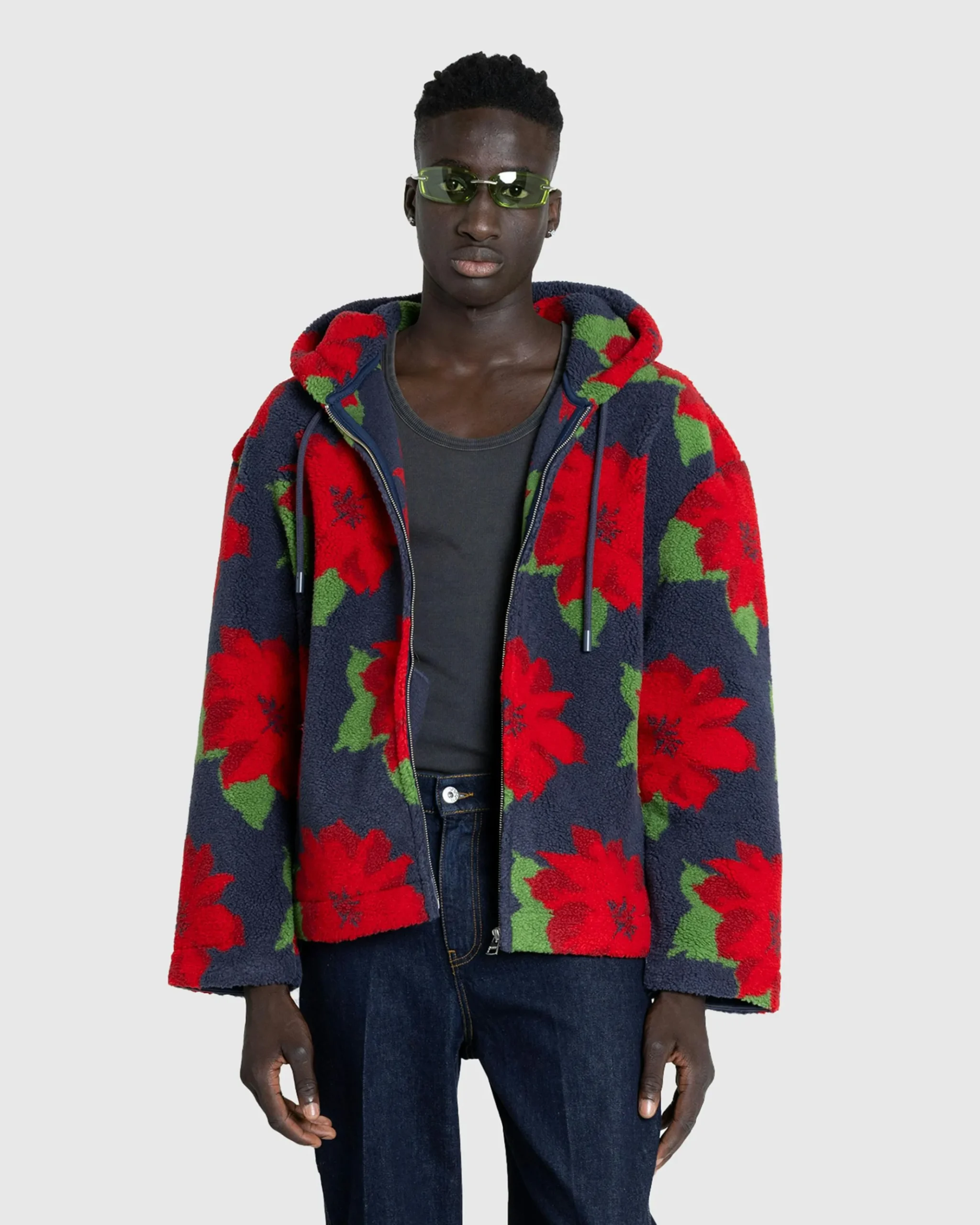 New J.W. Anderson Full-Zip Hooded Jacket navy