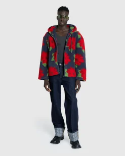 New J.W. Anderson Full-Zip Hooded Jacket navy