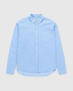 Clearance Highsnobiety HS05 Garment-Dyed Peach Long-Sleeve Shirt blue
