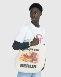 Shop Carne Bollente Greetings from Berlin! Tote Bag Multi beige