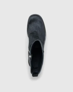 Outlet Acne Studios Hairy Leather Boots black