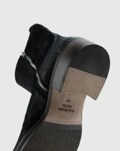 Outlet Acne Studios Hairy Leather Boots black