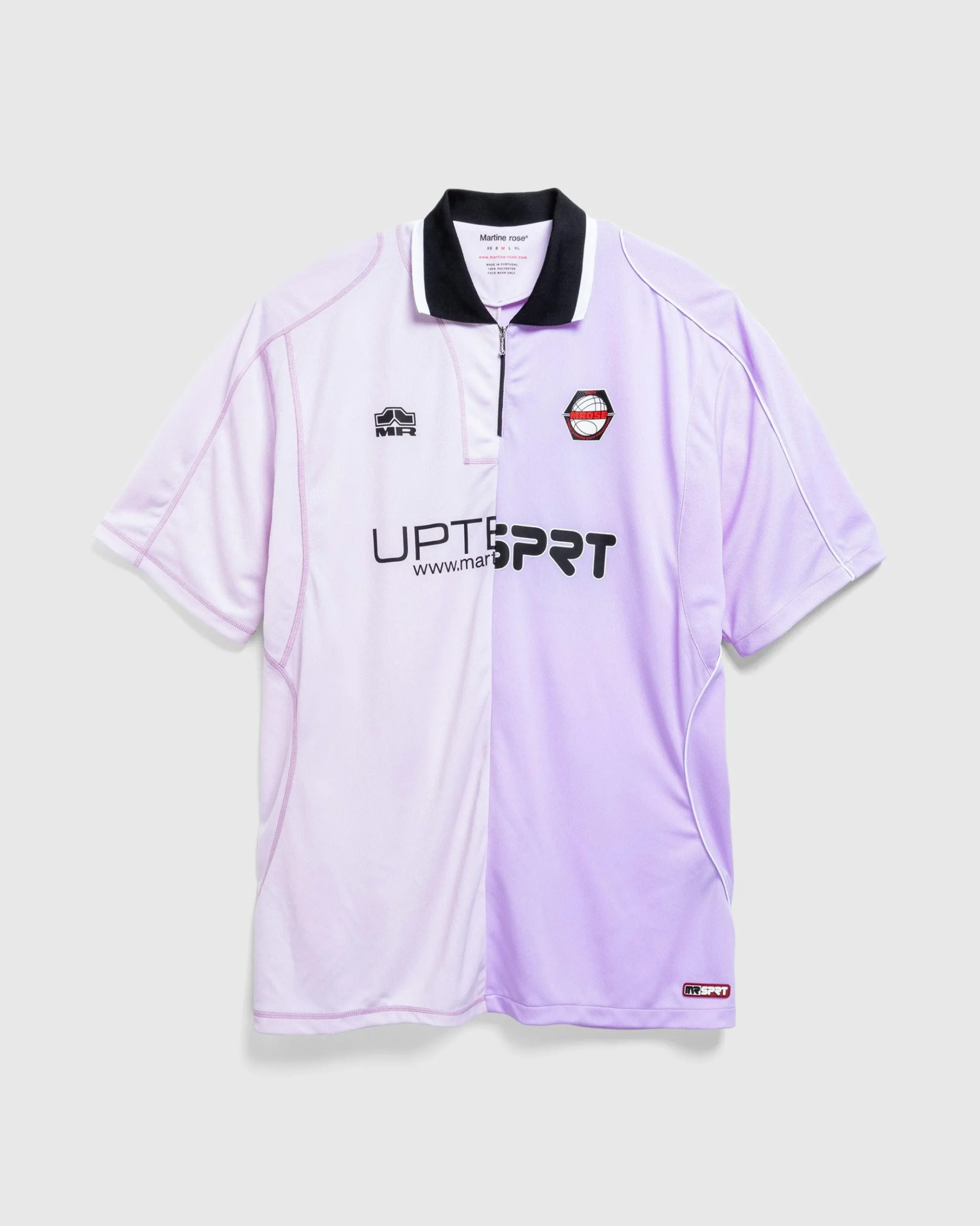 Cheap Martine Rose Half And Half Football Top lilac